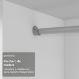 Closet Luke Blanco 120x183cm sin Espejo y con Dos Cajones