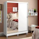 Closet Luke Blanco 120x192cm con Un Espejo con Dos Cajones y con Tres Entrepaños