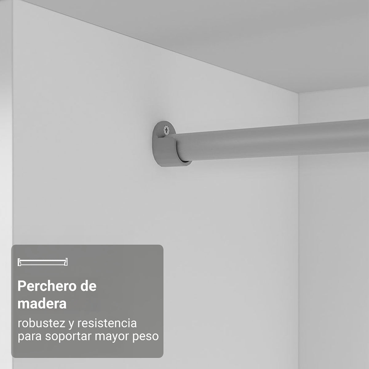 Closet Luke Blanco 120x192cm con Dos Cajones y con Tres Entrepaños