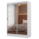 Closet Max Blanco 119x183cm con Espejo con Dos Cajones y con Tres Entrepaños