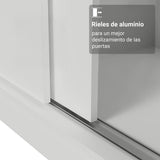 Closet Max Blanco 119x183cm con Espejo con Dos Cajones y con Tres Entrepaños
