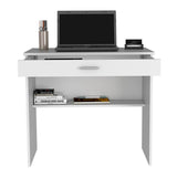 Escritorio Edificie Blanco 80 cm con Cajón y Entrepaño