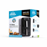 Freidora de Aire Home Elements Verti Fry Negro y Plata 40.4x40.9cm de 11 Litros Doble Canastilla