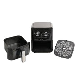 Freidora de Aire Home Elements Negro y Plata 23.2x29.6cm de 4 Litros