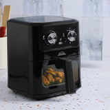 Freidora de Aire Home Elements Negro y Plata 23.2x29.6cm de 4 Litros