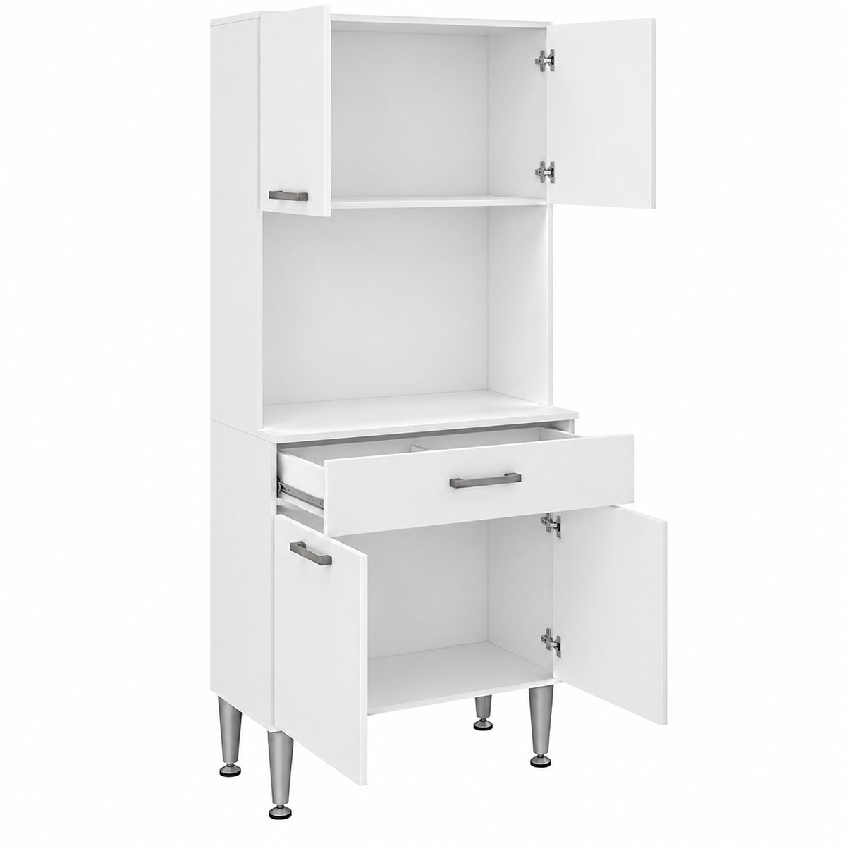 Alacena de cocina blanca moderna en MDP 80x182 cm con 4 puertas