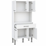 Alacena de cocina blanca moderna en MDP 80x184 cm con 6 puertas y cajón