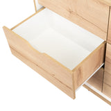 Cajonera Basilea Duna y Blanco 107.1x77.6cm de 3 Hileras con 4 Cajones