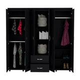 Closet Barilo Wengue 200x200cm con Seis Puertas y con Cuatro Entrepaños