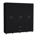 Closet Barilo Wengue 200x200cm con Seis Puertas y con Cuatro Entrepaños
