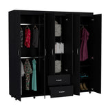 Closet Barilo Wengue 200x200cm con Seis Puertas y con Cuatro Entrepaños