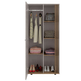 Closet Vance Fresno Europeo y Capri 80x178cm con Una Puertas y con Cuatro Entrepaños