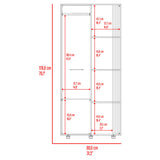 Closet Vance Fresno Europeo y Capri 80x178cm con Una Puertas y con Cuatro Entrepaños