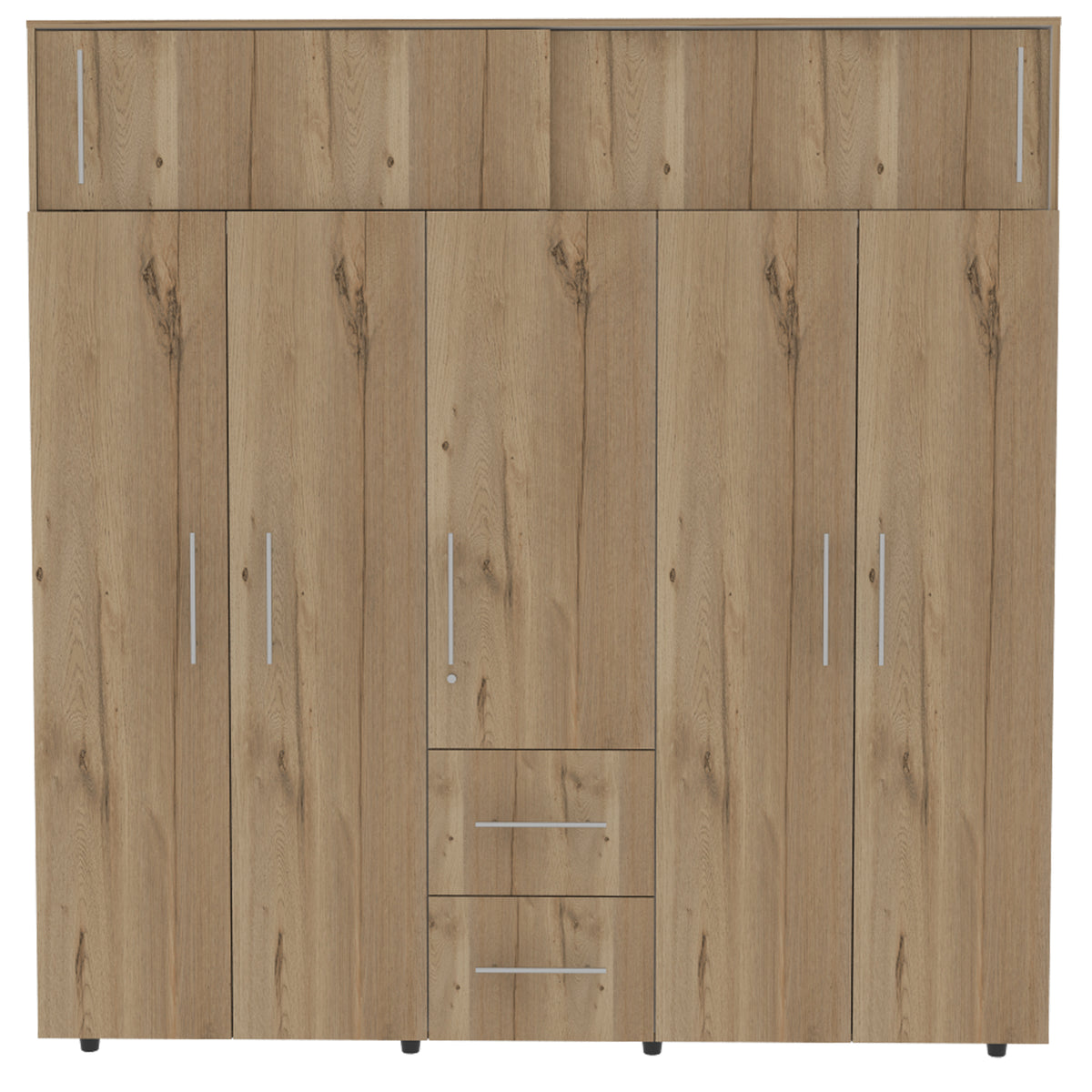 Closet Bigaf Duna y Blanco 200x204cm con Siete Puertas y con Cinco Entrepaños