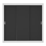 Closet Blanco y Negro 170x205cm con Tres Puertas y con Siete Entrepaños