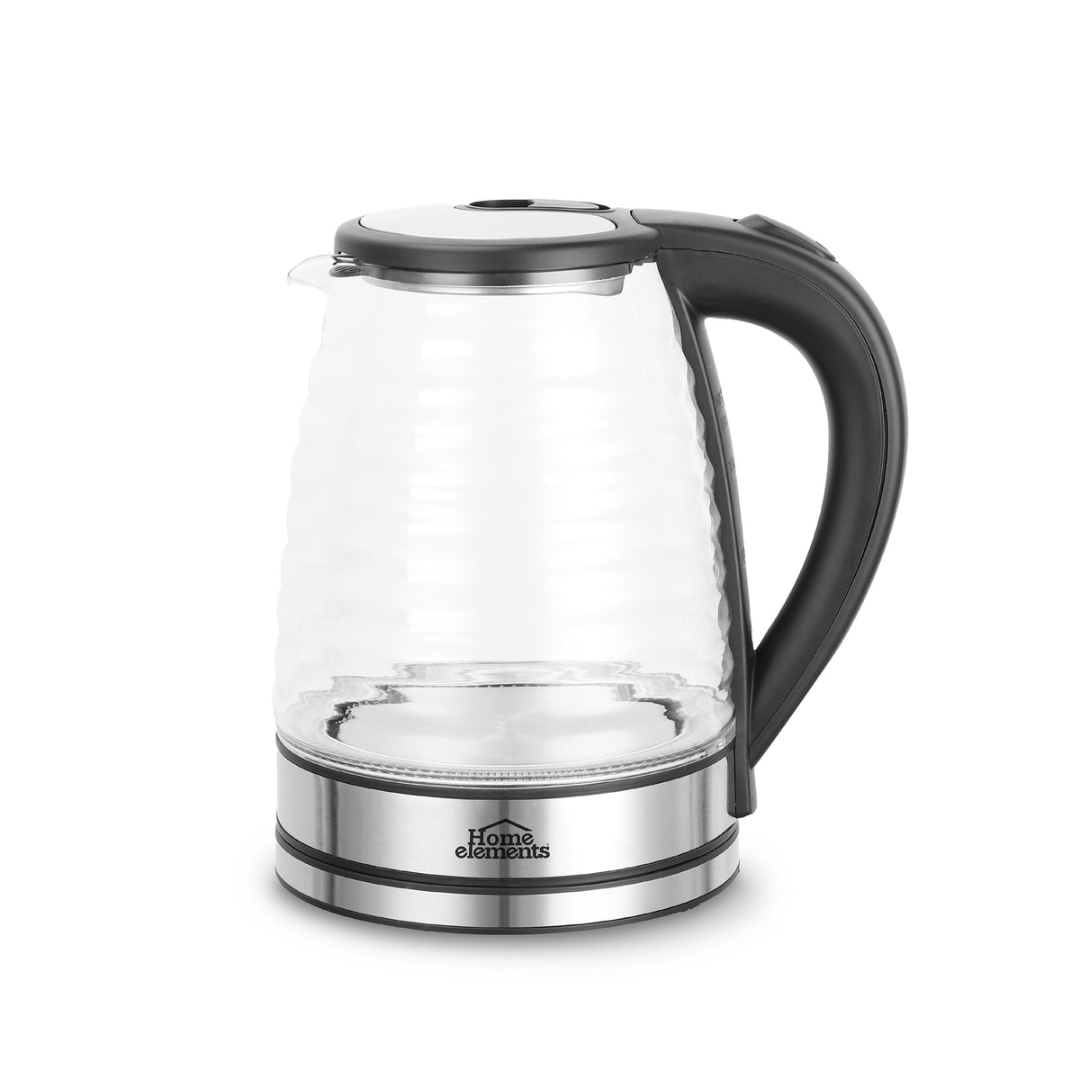 Hervidor Eléctrico de Agua Home Elements Blue Glass Plata 17x24cm de 2 Litros 1500 W con Apagado Automático