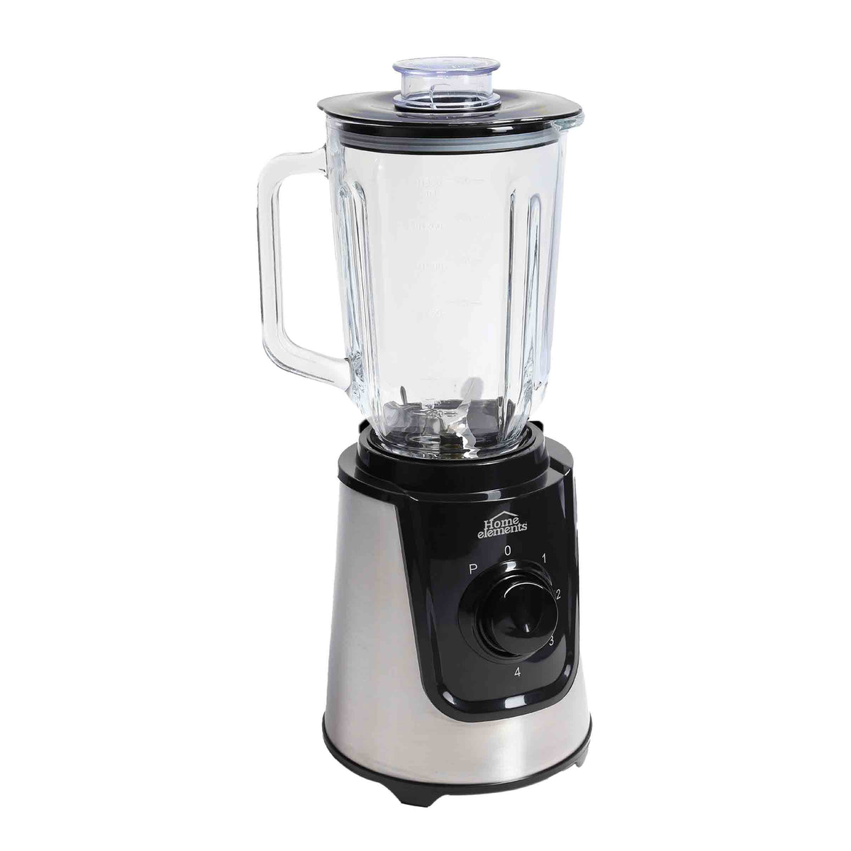 Licuadora Silver Power Negro Y Plata 16x40cm de 1.8 Litros de Cinco Aspas y con Cuatro Velocidades