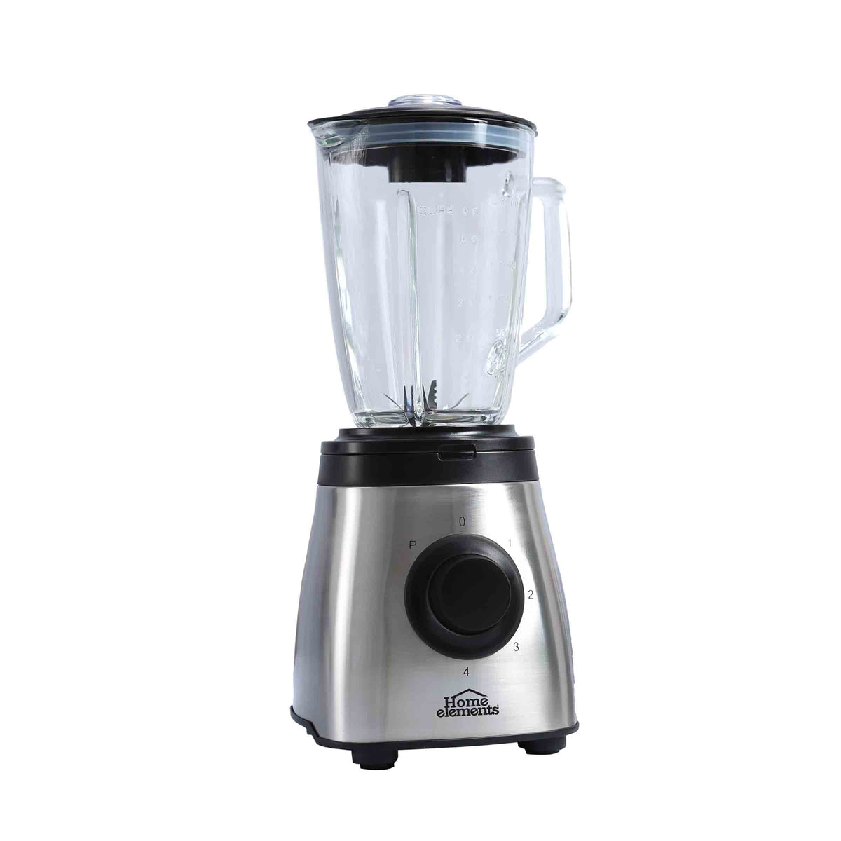 Licuadora Turbo Power Negro Y Plata 17.5x43cm de 1.75 Litros de Seis Aspas y con Cuatro Velocidades