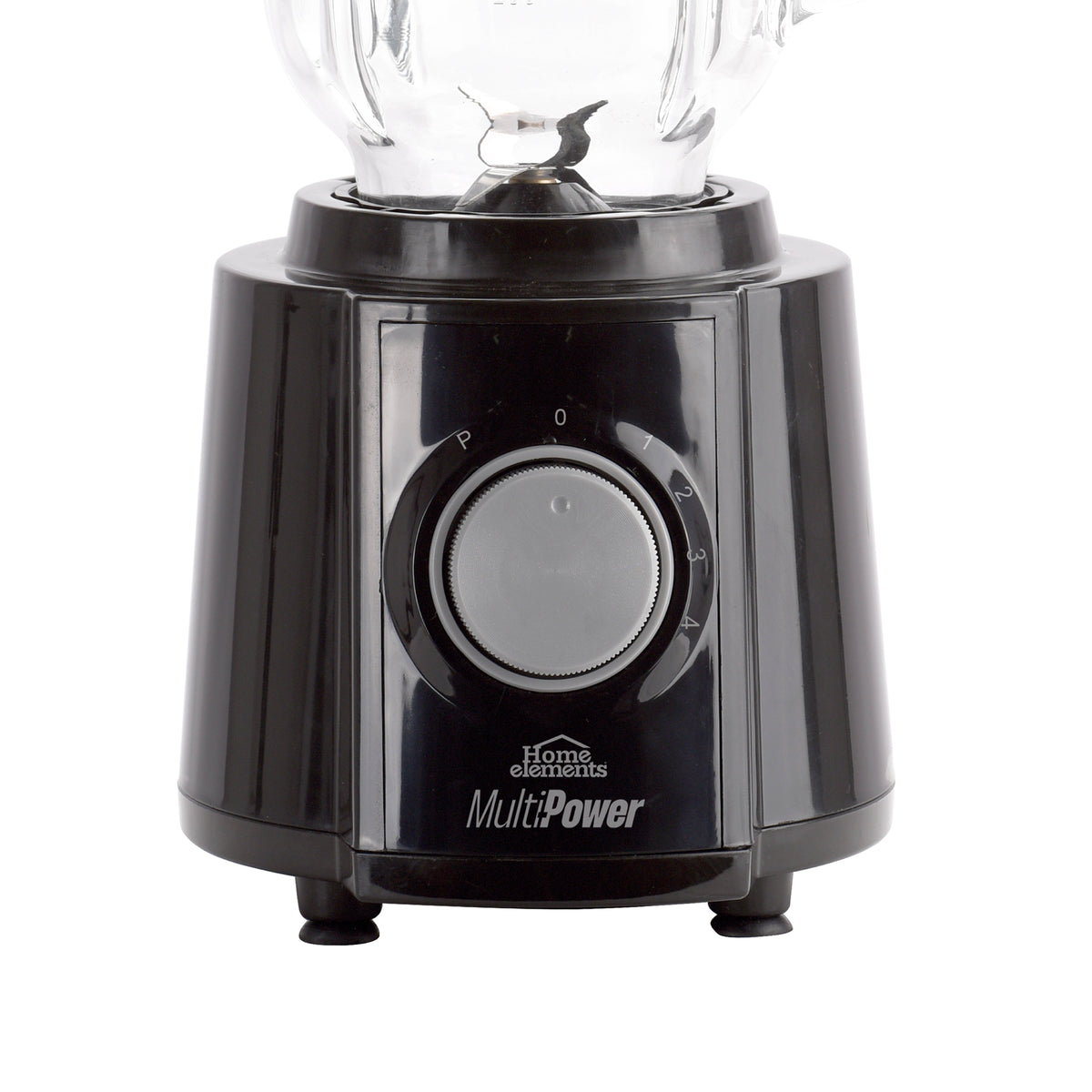 Licuadora Multipower Plus Glass Negro 18.3x37.3cm de 1.5 Litros de Cuatro Aspas y con Cuatro Velocidades