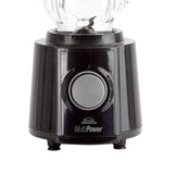 Licuadora Multipower Plus Glass Negro 18.3x37.3cm de 1.5 Litros de Cuatro Aspas y con Cuatro Velocidades