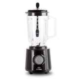 Licuadora Multipower Plus Glass Negro 18.3x37.3cm de 1.5 Litros de Cuatro Aspas y con Cuatro Velocidades