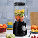 Licuadora Multipower Plus Glass Negro 18.3x37.3cm de 1.5 Litros de Cuatro Aspas y con Cuatro Velocidades