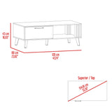 Mesa de centro rectangular fresno europeo y capri en MDP 120x60 cm