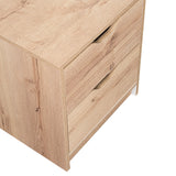 Mesa de noche duna y blanco moderna con 2 cajones 48 cm