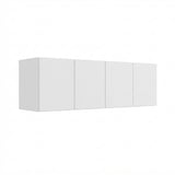 Armario de Aseo Blanco 123x39cm Flotante con Cuatro Puertas