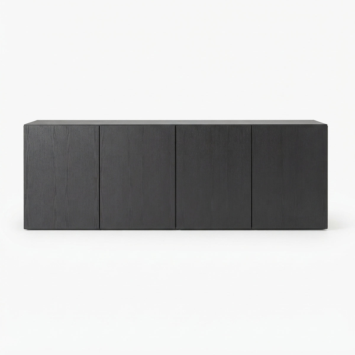 Armario de Aseo Negro 123x39cm Flotante con Cuatro Puertas
