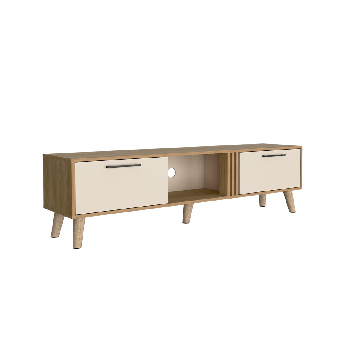 Mesa para TV Vance Fresno y Capri 160x43cm para TV Hasta 70" Pulgadas y con Un Compartimiento