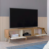 Mesa para TV Vance Fresno y Capri 160x43cm para TV Hasta 70" Pulgadas y con Un Compartimiento
