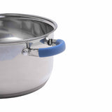 Olla Home Elements plateada 6 L en acero inoxidable con tapa de vidrio antiadherente
