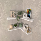 Set de 2 repisas flotantes blancas Bali en melamina 40x12 cm