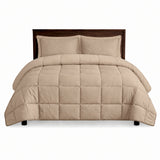Edredón Semiacolchado Bicolor Beige 200x220cm Doble Faz para Colchón Doble 140 X 190 Cm Fondo Entero sin Relleno