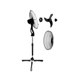 Ventilador de pedestal negro 16 pulgadas 45 W con oscilación