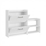 Zapatero vertical blanco para 16 pares en MDP 116x79 cm