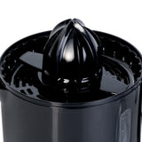 Exprimidor de Naranja Home Elements Negro 13.6x22cm de 1.4 Litros con Dos Conos intercambiables y con Base Antideslizante
