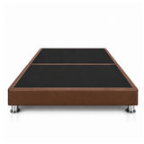 Base Cama Dividida Sommier Ecocuero Café 120x190cm para Colchón Semidoble sin Cabecero y con Patas