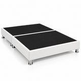 Base Cama Dividida Sommier Microfibra Blanco 140x190cm para Colchón Doble sin Cabecero y con Patas
