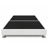 Base Cama Dividida Sommier Microfibra Blanco 140x190cm para Colchón Doble sin Cabecero y con Patas
