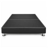 Base Cama Dividida Sommier Ecocuero Negro 140x190cm para Colchón Doble sin Cabecero y con Patas