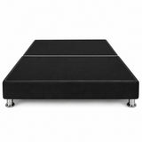 Base Cama Dividida Sommier Microfibra Negro 160x190cm para Colchón Queen sin Cabecero y con Patas
