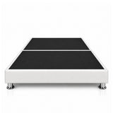 Base Cama Dividida Sommier Ecocuero Blanco 160x190cm para Colchón Queen sin Cabecero y con Patas