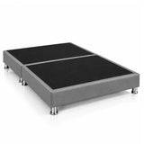 Base Cama Dividida Sommier Ecocuero Gris 160x190cm para Colchón Queen sin Cabecero y con Patas