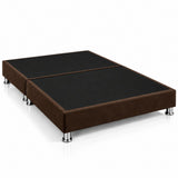 Base Cama Dividida Sommier Microfibra Café 200x200cm para Colchón King sin Cabecero y con Patas