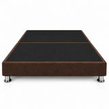 Base Cama Dividida Sommier Microfibra Café 200x200cm para Colchón King sin Cabecero y con Patas