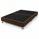 Base Cama Dividida Sommier Microfibra Café 200x200cm para Colchón King sin Cabecero y con Patas