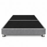 Base Cama Dividida Sommier Microfibra Gris 200x200cm para Colchón King sin Cabecero y con Patas