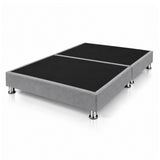 Base Cama Dividida Sommier Microfibra Gris 200x200cm para Colchón King sin Cabecero y con Patas
